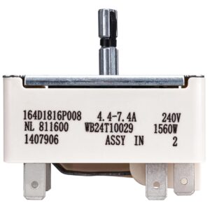 WB24T10029 Range Surface Element Control Switch — 3 Pack, GE 240V 6 in 1560W, Replaces 164D1816P008